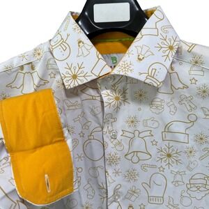 Tom Baine Slim Fit Men's M Christmas Holiday Performance Stretch Button Up Shirt